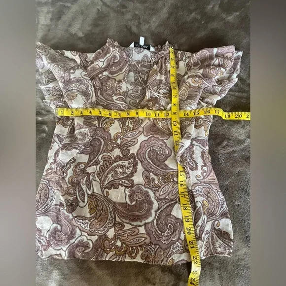 Intermix Carolina Paisley Silk Chiffon Top size S - Picture 16 of 16